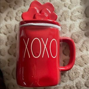 Rae Dunn Valentine’s mug with topper